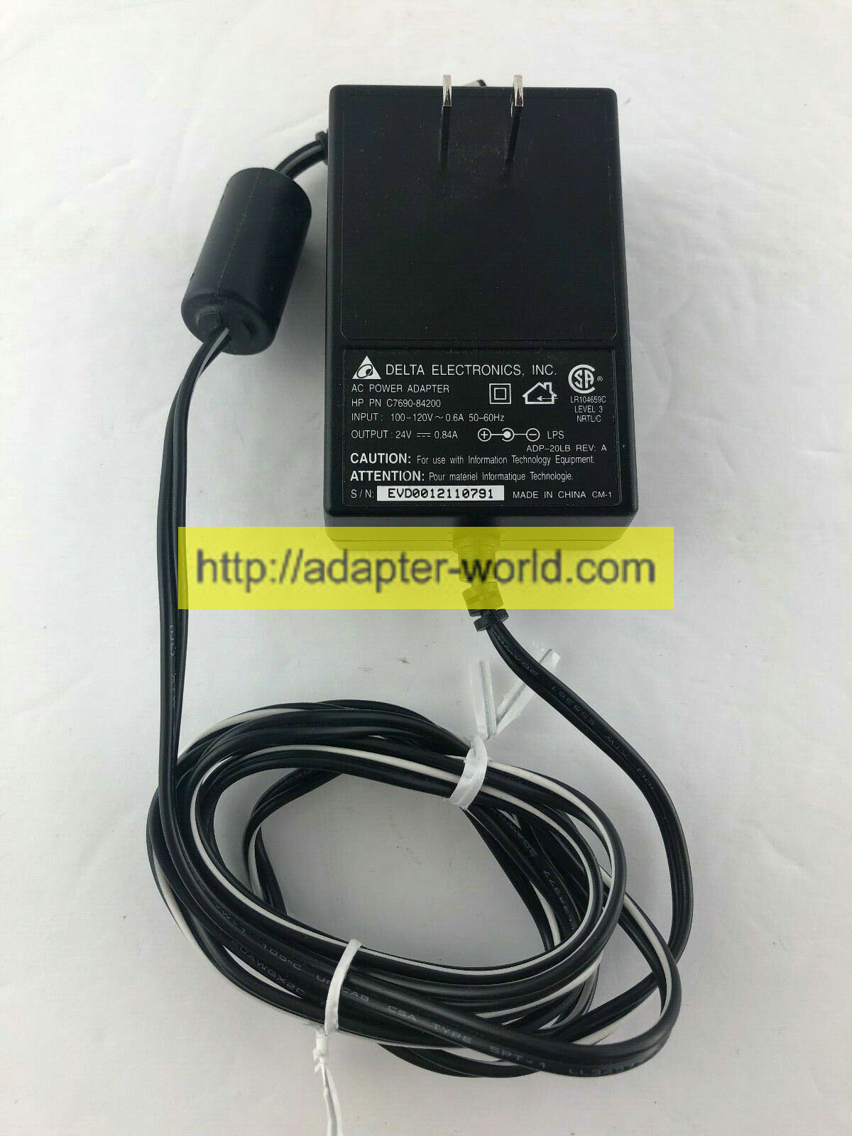 *100% Brand NEW* DC 24V 0.84A AC Adapter for Delta Electronics ADP-20LB Power Supply Free shipping! - Click Image to Close